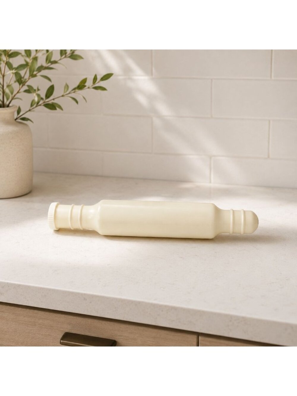 Vintage Tupperware Rolling Pin Fill N Chill Cold Dough 1003 White Baking Tool